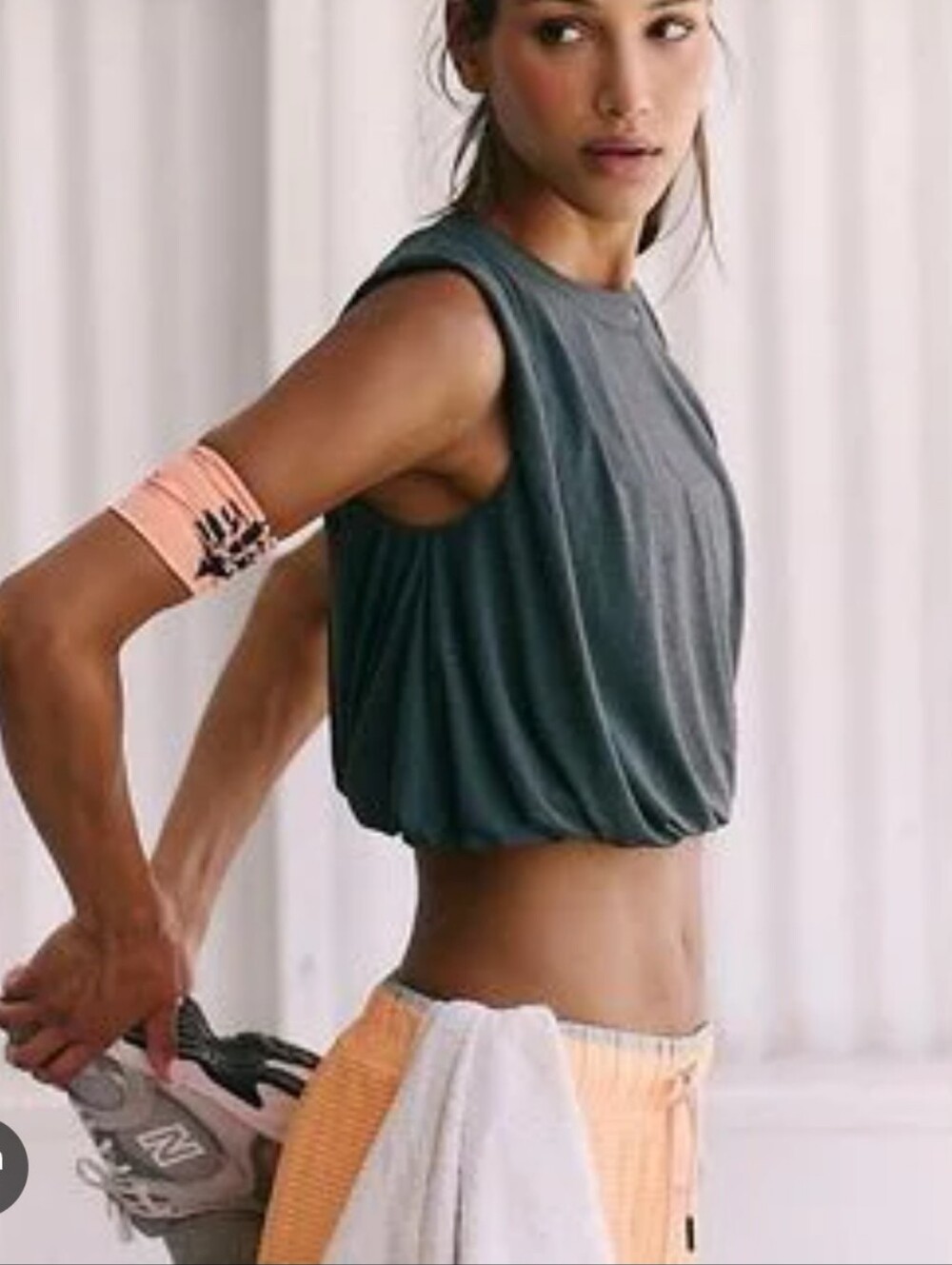 Free People Tempo Twist Me Up Top Gray Size S